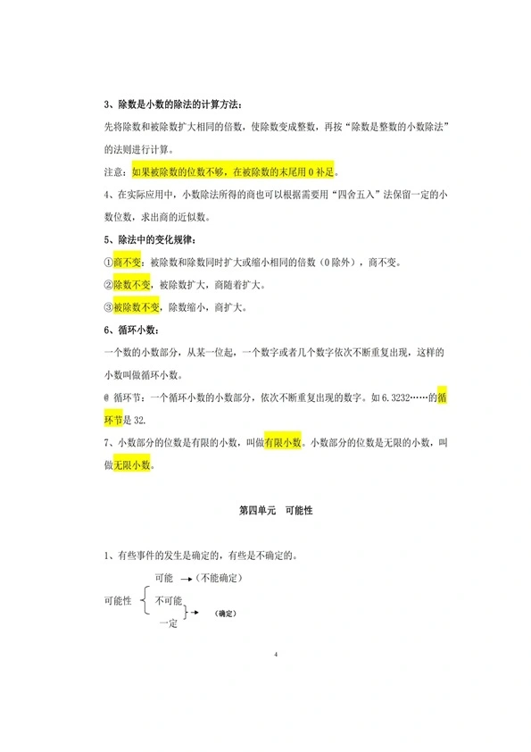 五年级上册数学必背公式汇总 共10页