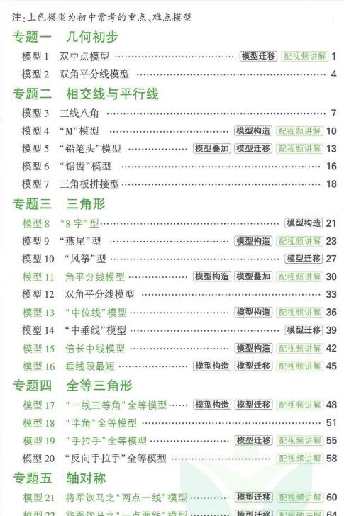 万唯数学·几何辅助线模型专题练习PDF